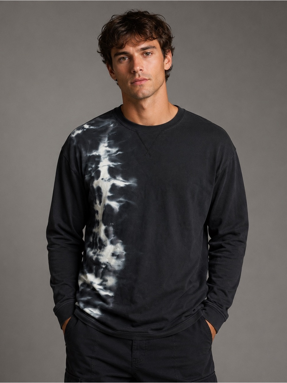 PAIGE - Tie-Dye Crewneck Sweatshirt Long Sleeve Pullover Sweater